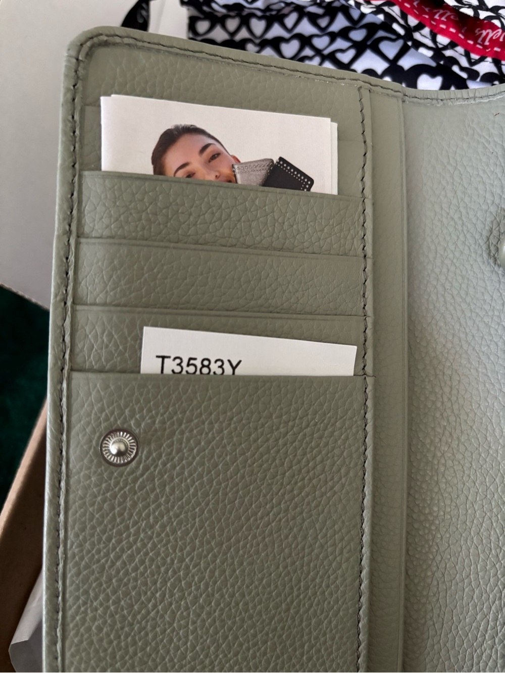 Brand new Brighton interlock large wallet with strap Sage - Picture 9 of 14